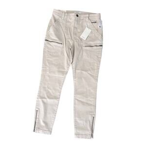 JOIE High Rise Park Skinny Peyote Cream Pants Cargo Skinny Zippers Size 32 NWT